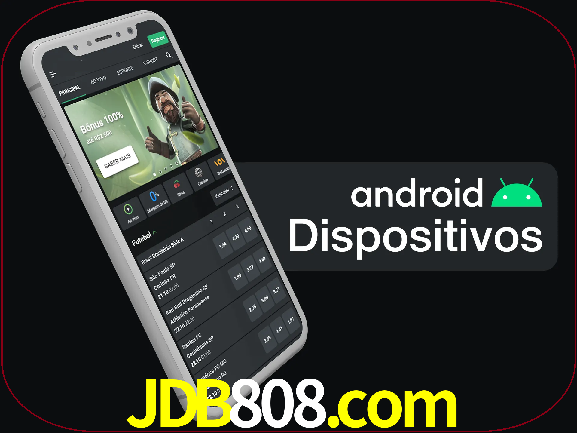 O aplicativo suporta a maioria de todos os dispositivos Android.