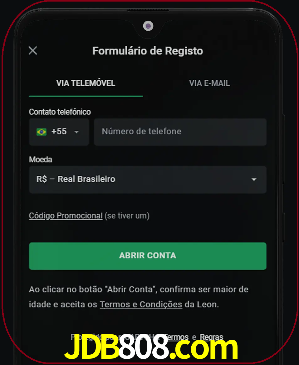 Abra o aplicativo e inicie o processo de registro.