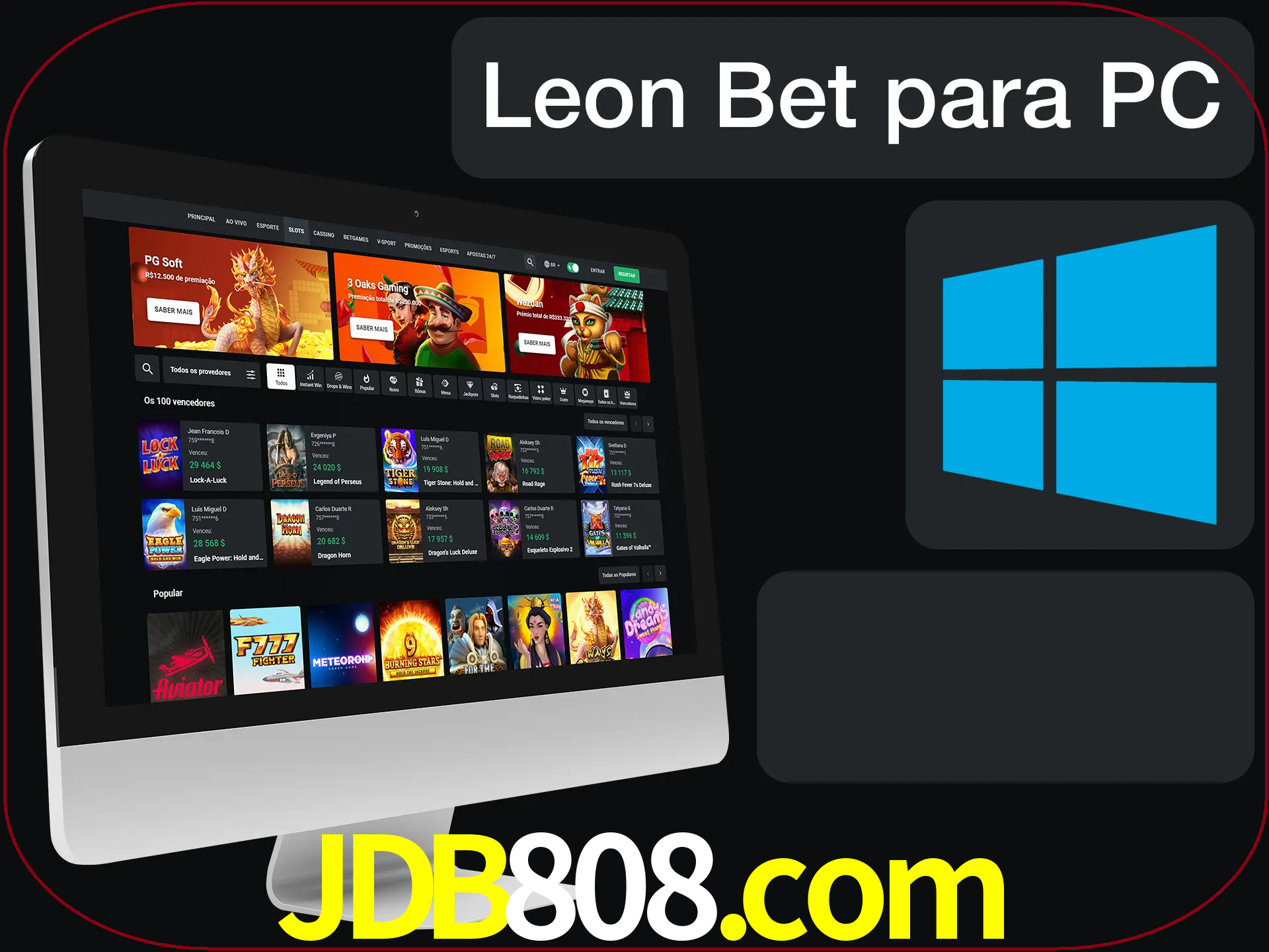 Aposte e jogue em nosso cassino usando o PC.