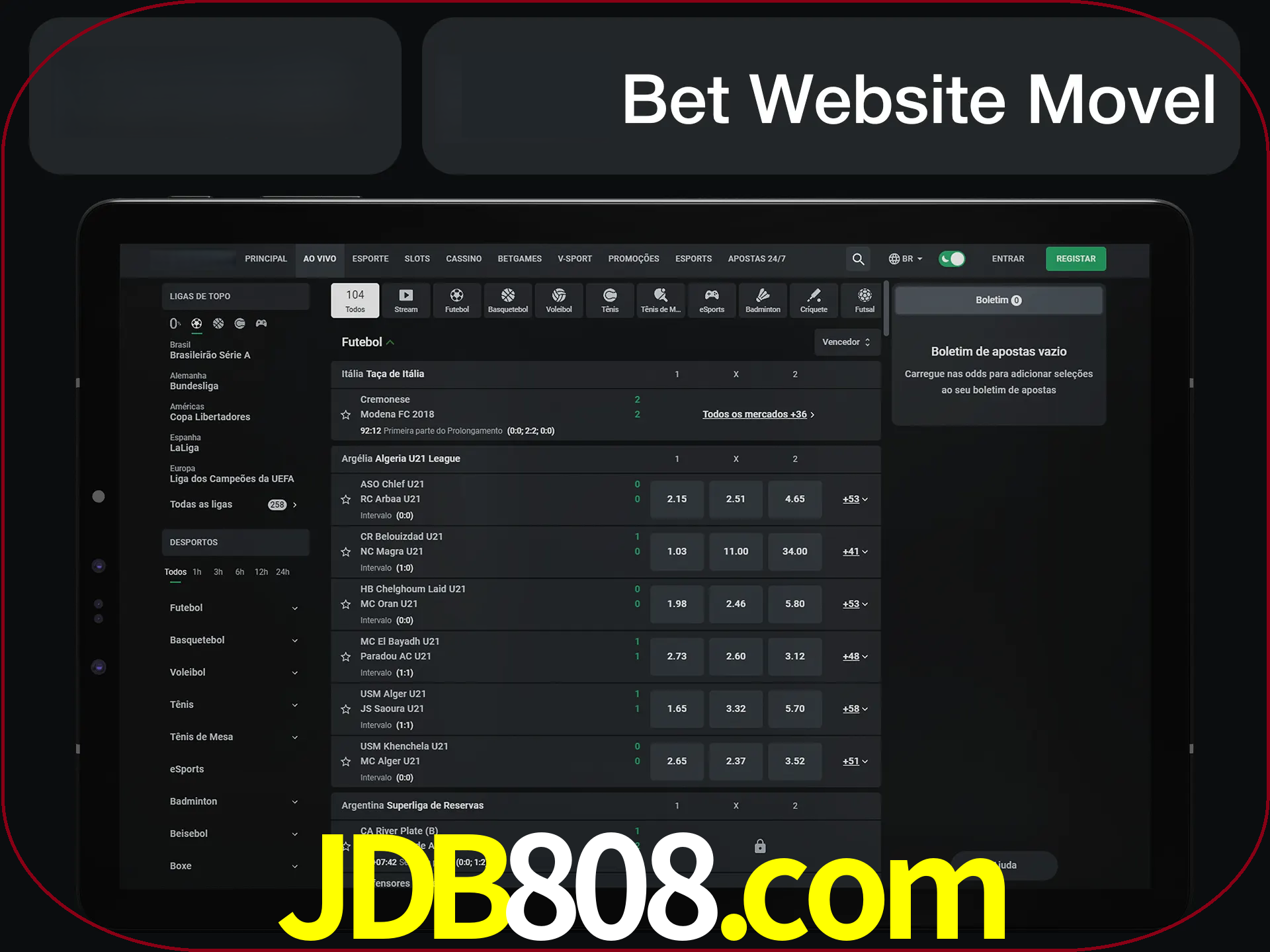 Use nosso website em qualquer dispositivo.