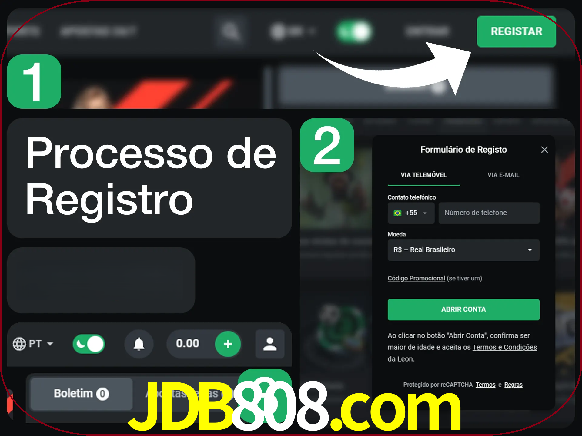 O processo de registro na LeonBet é simples.